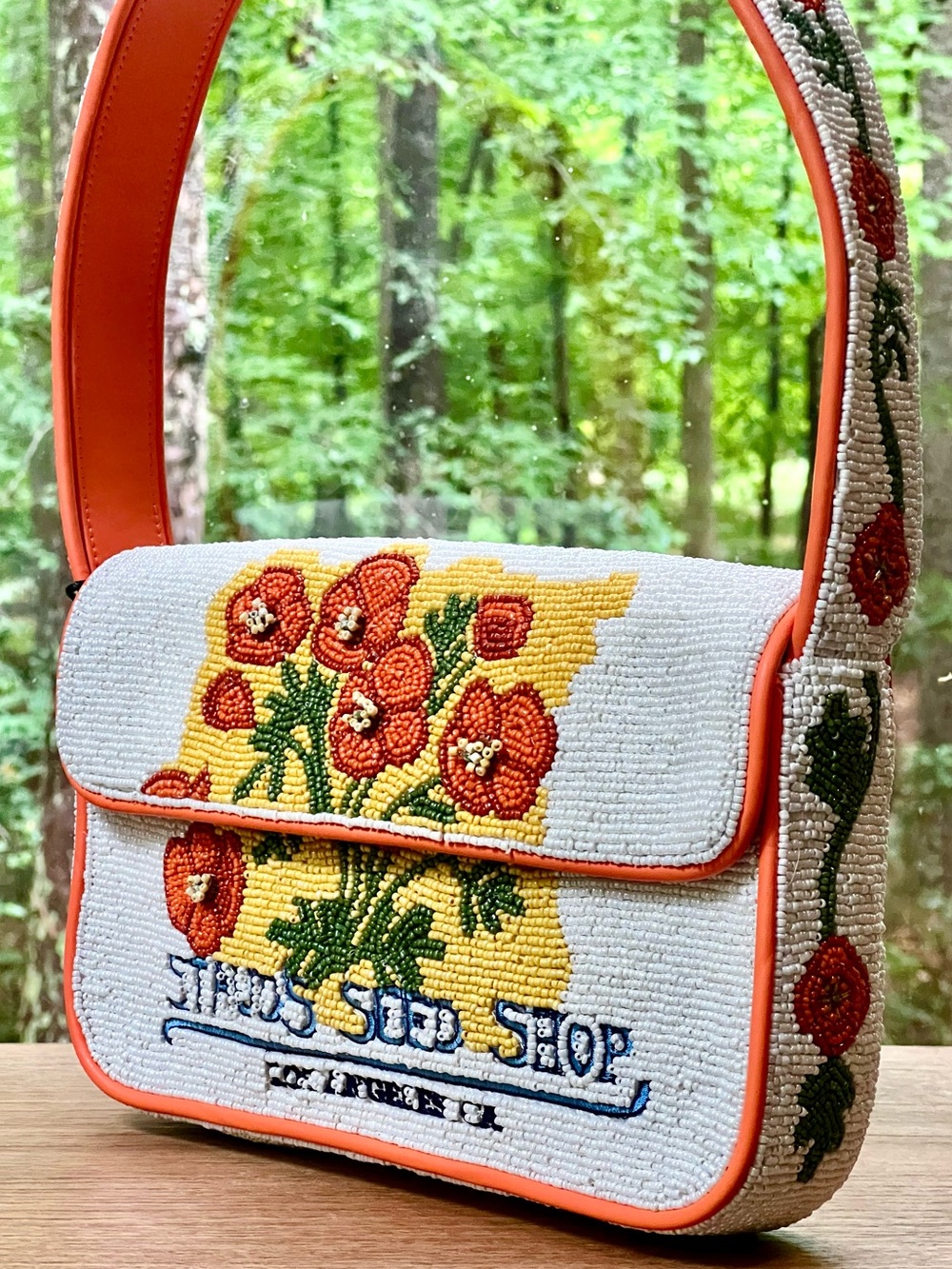 NWT Staud Beaded Tommy Shoulder Bag California Poppy 🌟Rare🌟 - Picture 5 of 16